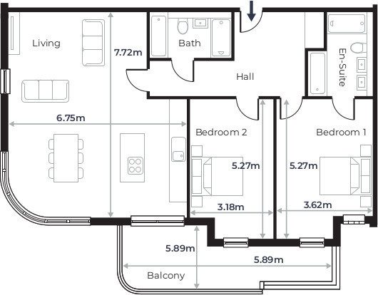 Radcliffe Court - Flat 21, Fourth Floor plan