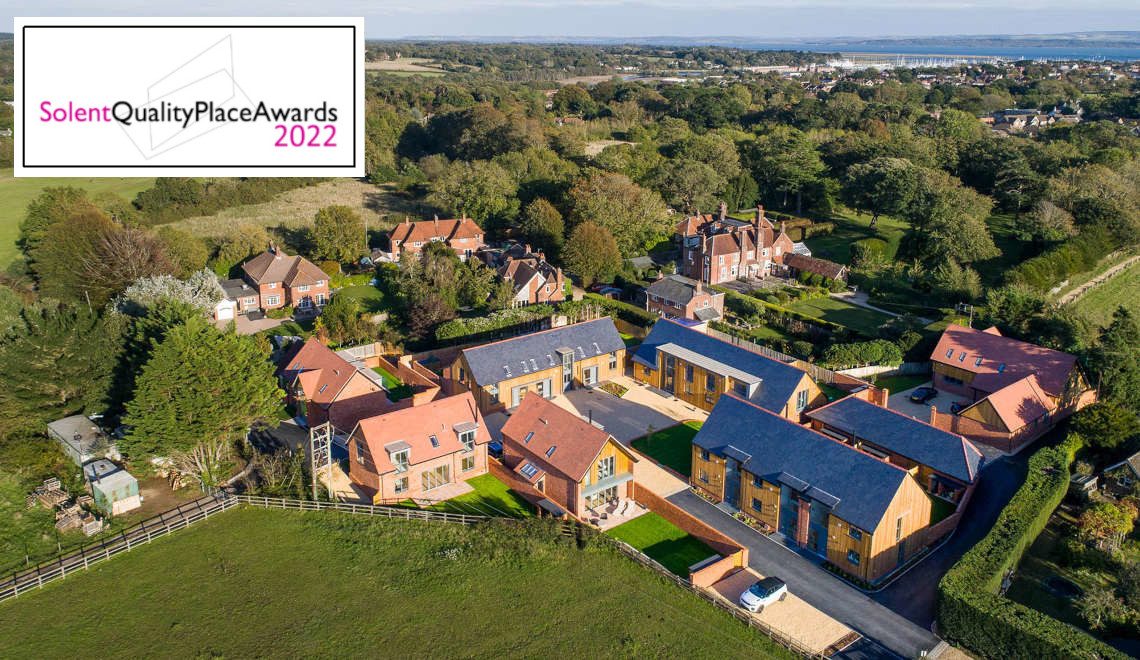 Ariel view of Buckland Granaries - Solent Quality Place Awards 2022 winner